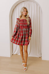 Plaid All Night Smocked Mini Dress