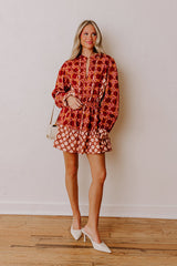 Wanderer Mosaic Color Block Mini Dress
