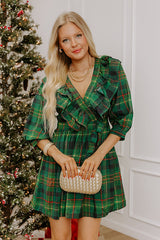 Plaid Passion Ruffle Mini Dress