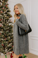 Soho Soft Knit Sweater Mini Dress in Charcoal