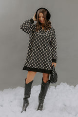 Petal Party Floral Knit Jacquard Mini Dress