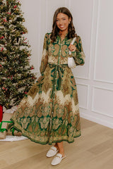 Weekend in London Paisley Button Down Midi Dress