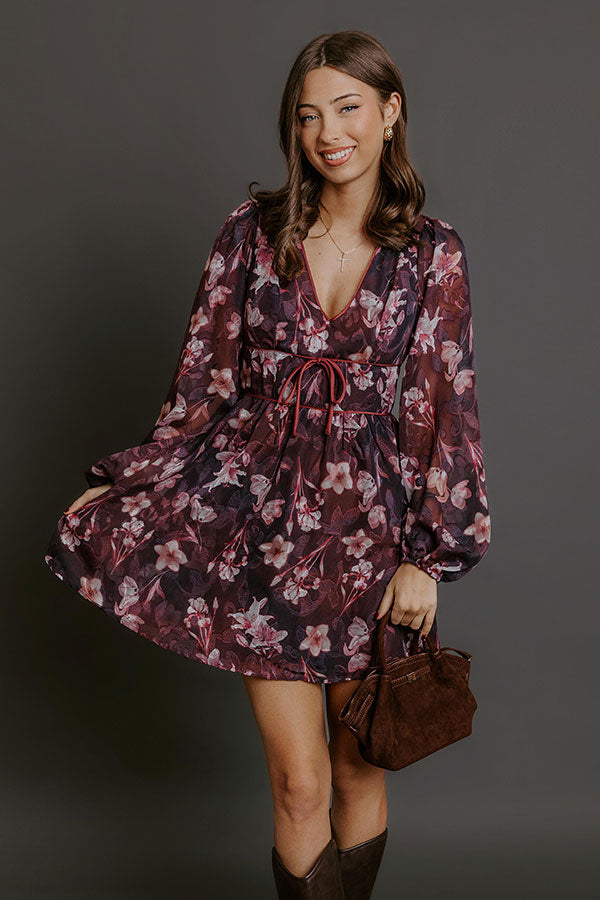Evening Garden Floral Jacquard Mini Dress
