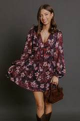 Evening Garden Floral Jacquard Mini Dress