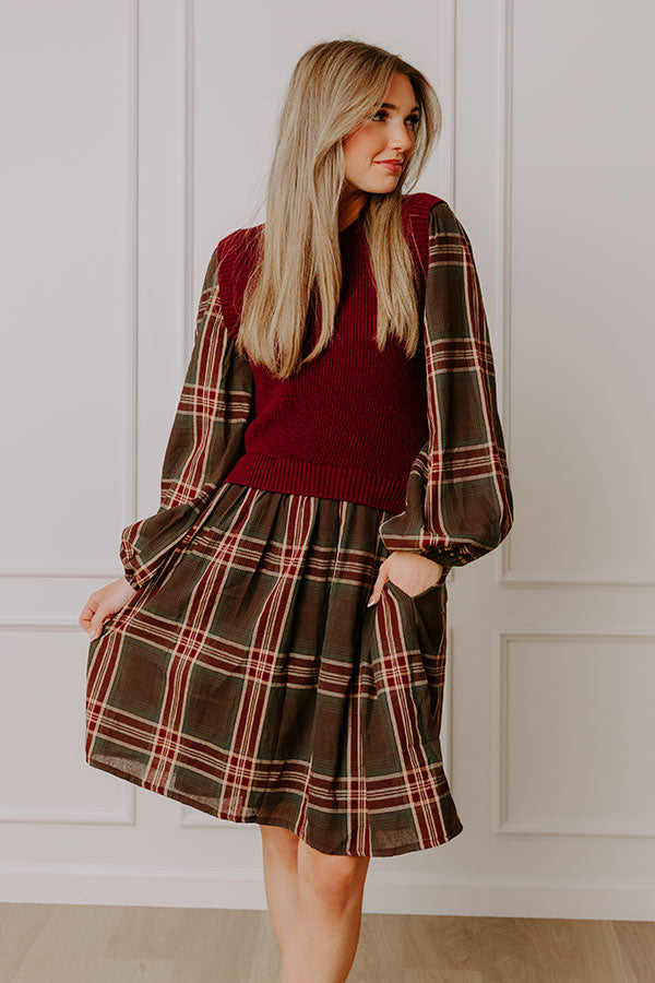 Mulberry Kiss Plaid Mini Dress