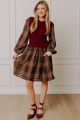 Mulberry Kiss Plaid Mini Dress