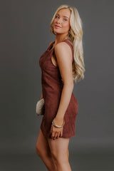 Madison Avenue Chic Faux Suede Mini Dress