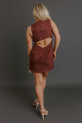 Madison Avenue Chic Faux Suede Mini Dress