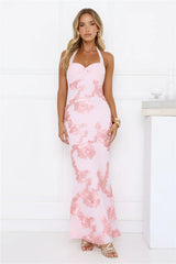 Love Muse Halter Maxi Dress Pink