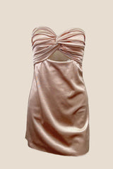 Twist Pink Keyhole Short Dress