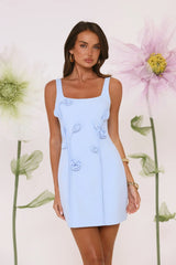 Secret Garden Blooms Mini Dress Blue