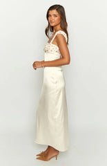 Yolandah Cream Chiffon Maxi Dress