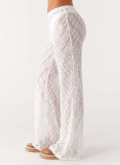Matcha Lace Pants - White