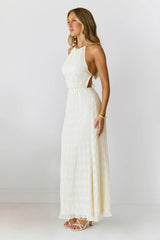 Sultry Samba Halter Maxi Dress Cream