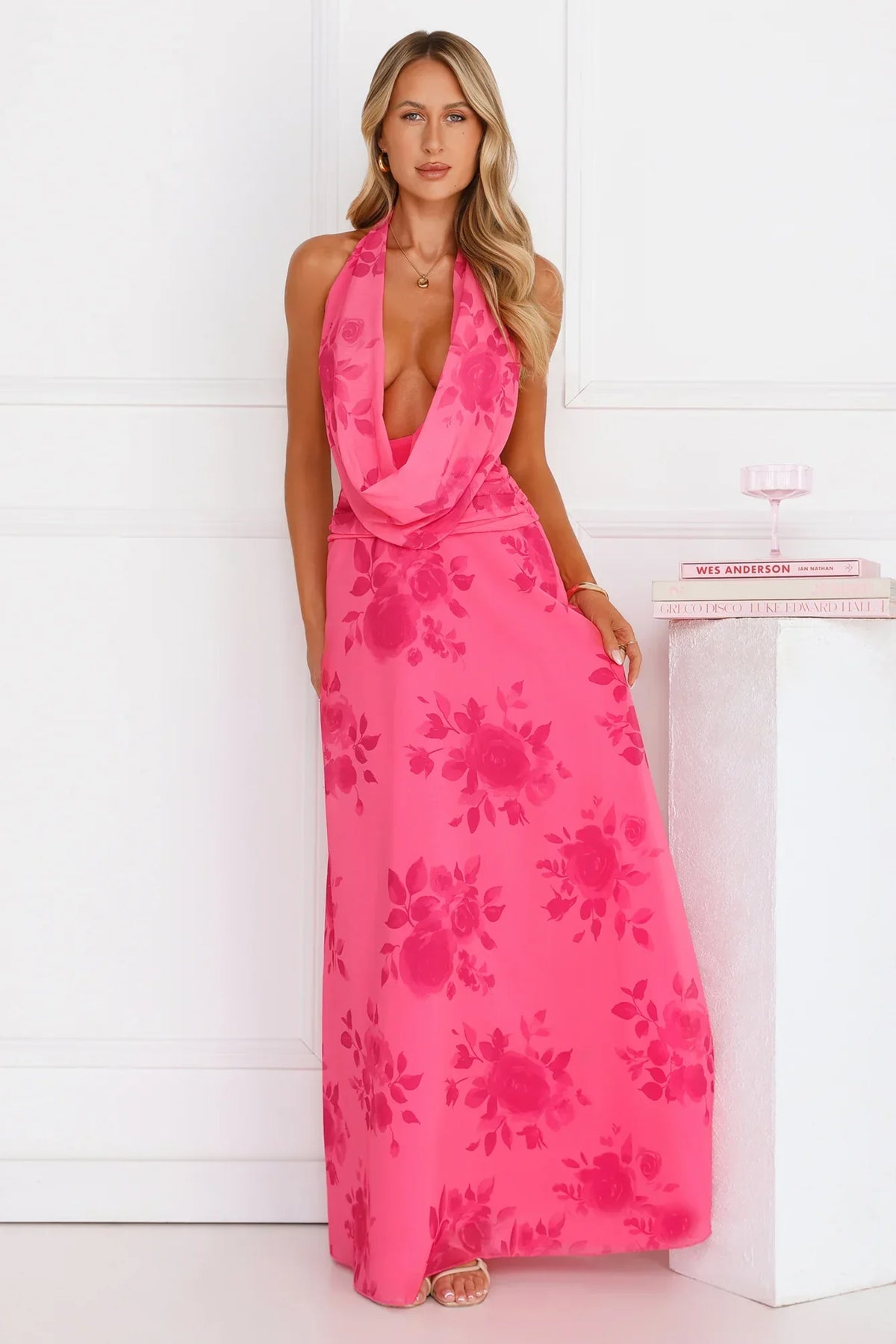 Summer Edition Halter Maxi Dress Pink