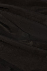Metallic Ruched Cut-Out Flared Jumpsuit in Black