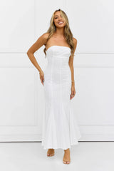 Monte Carlo Luxe Strapless Maxi Dress White