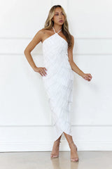 Seashell Ocean Midi Dress White