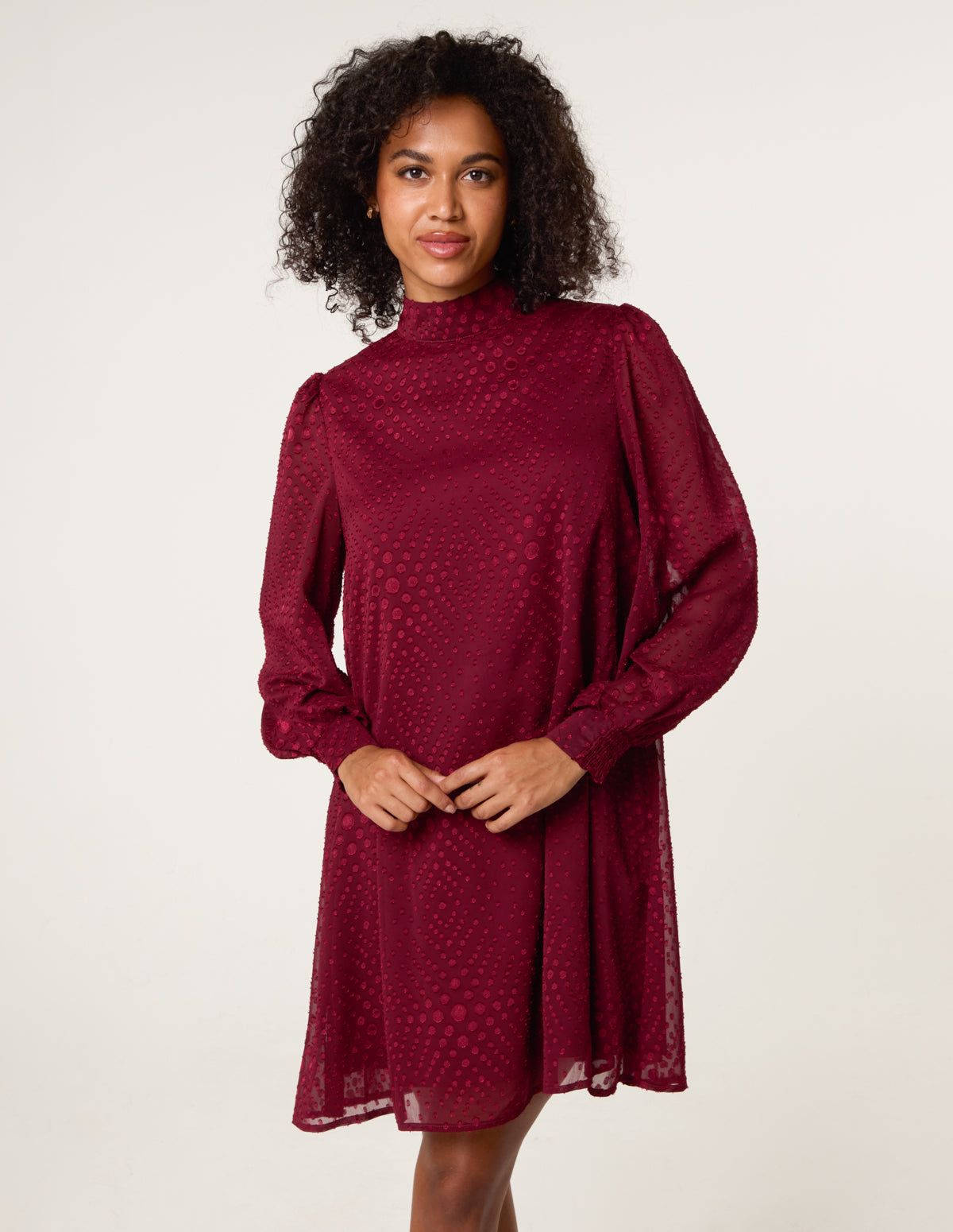 High Neck Shift Dress