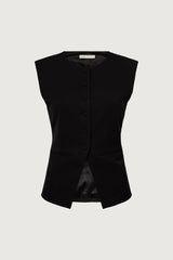 HIGH NECKLINE BUTTON UP VEST
