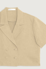 COTTON LINEN WOVEN TOP