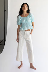 PUFF SLEEVE SQUARE NECK TOP
