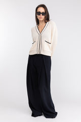 CONTRAST TRIM CARDIGAN
