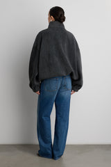 OVERSIZED FUNNEL NECK FLEECE JACKET