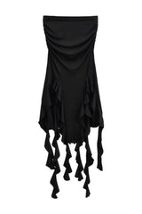 Pink Strapless Ruffle Summer Dress