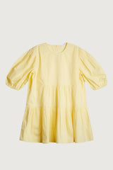 COTTON POPLIN TIERED MINI DRESS