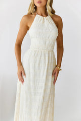 Sultry Samba Halter Maxi Dress Cream