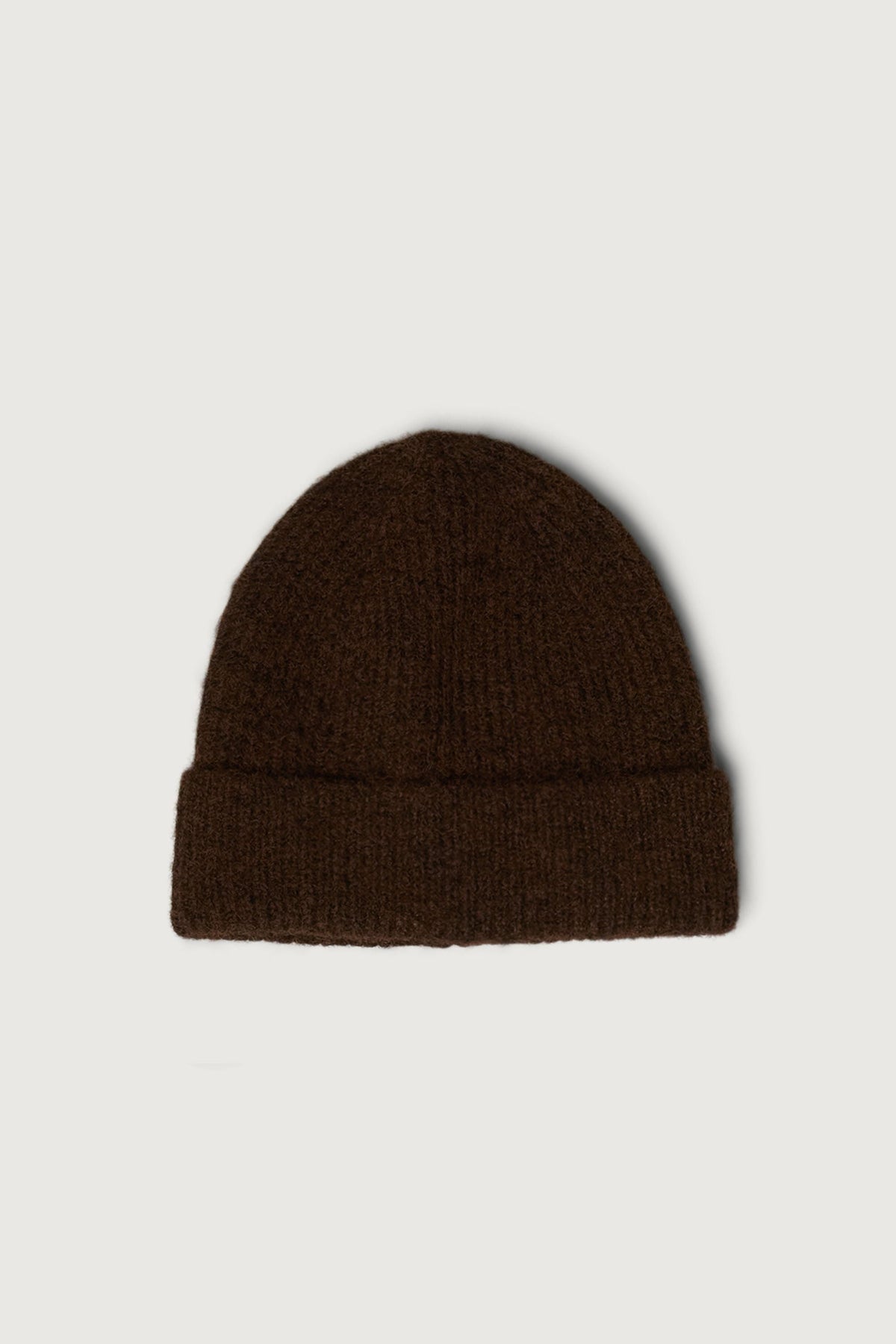 FUZZY RIBBED KNIT BEANIE