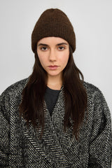 FUZZY RIBBED KNIT BEANIE