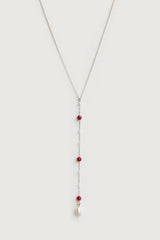 CHAIN NECKLACE WITH RED STONES
