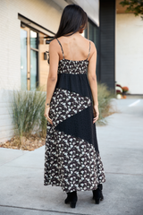 Irene Black Patchwork Maxi Dress FINAL SALE