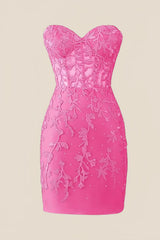 Sweetheart Lavender Lace Tight Mini Dress