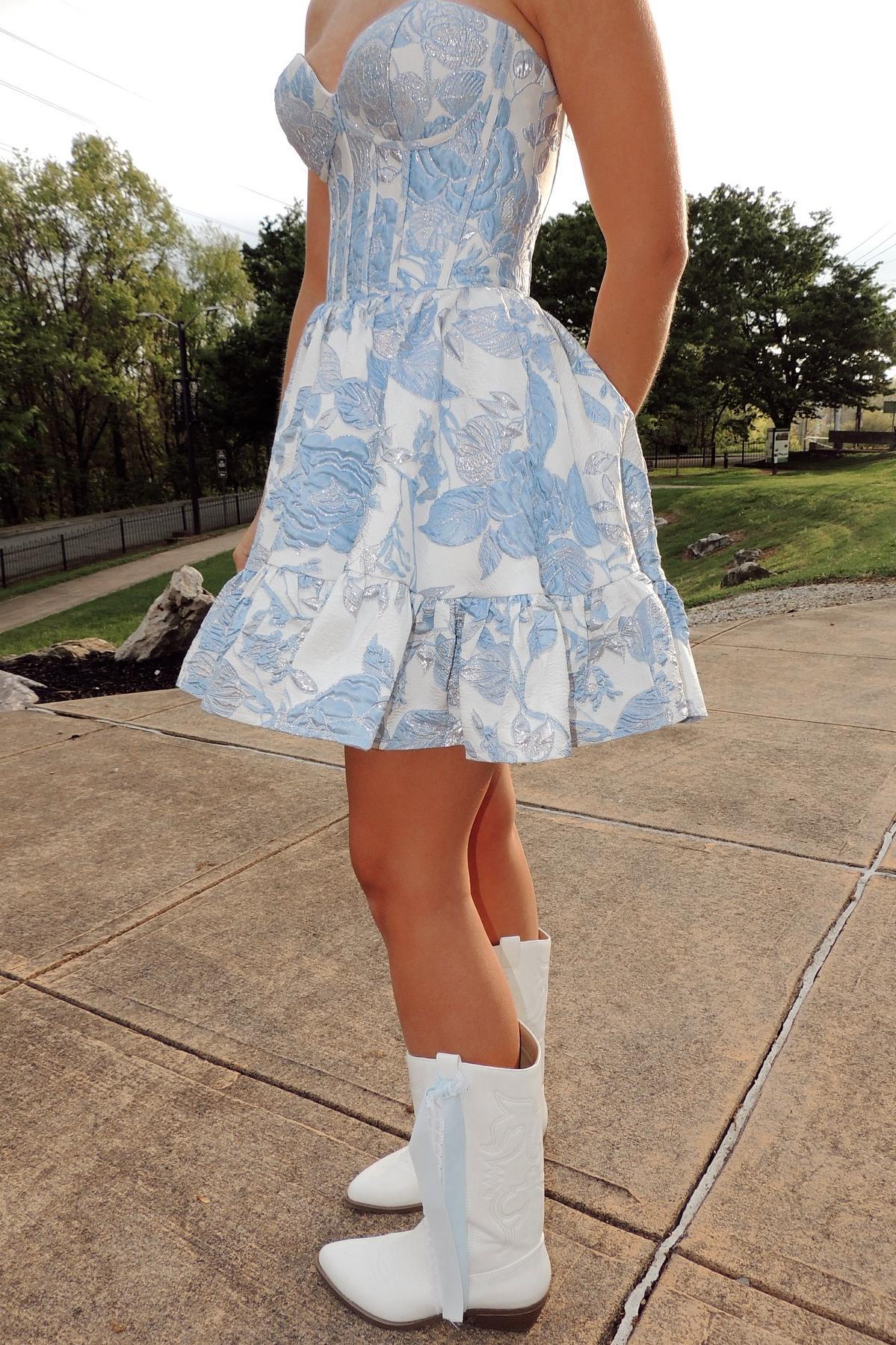 Sweetheart Purple Floral Print A-line Short Dress