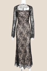 Straps Ivory Lace Fitted Party Dress