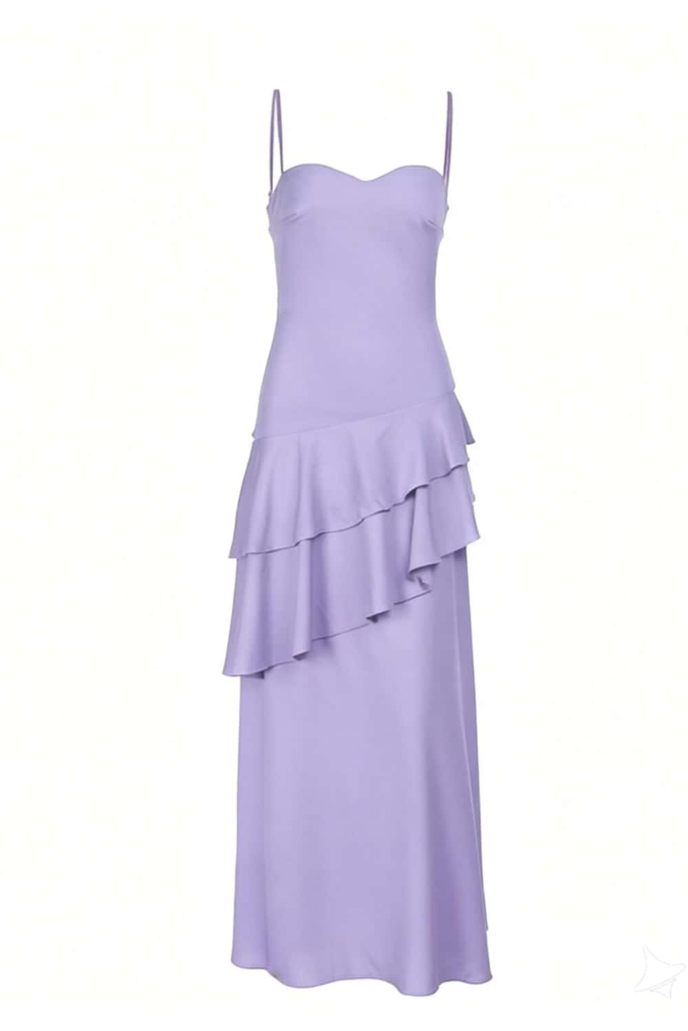 Straps Fuchsia Chiffon Tiered Maxi Dress