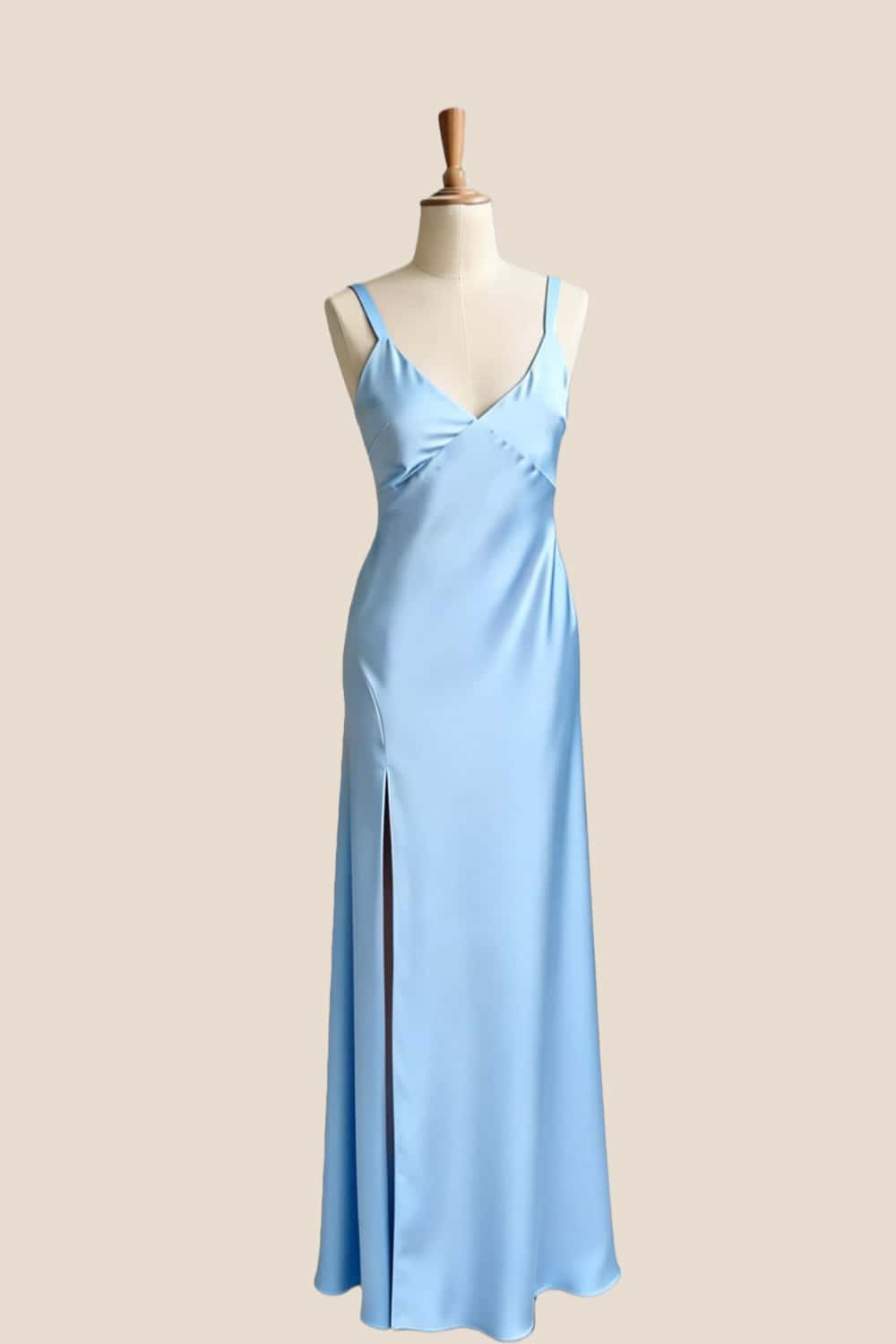 Straps V Neck Yellow Slit Long Maxi Dress
