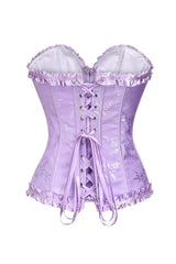 Sweetheart Brown Lace-Up Floral Corset