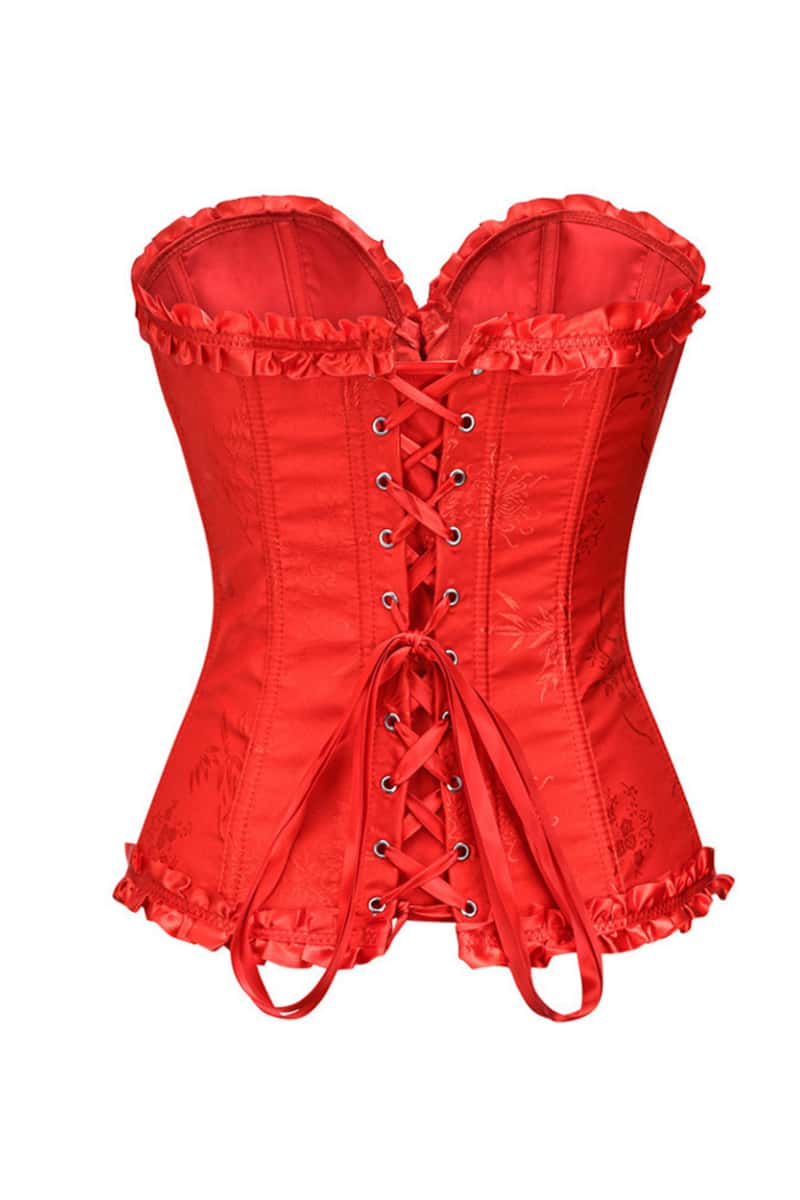 Sweetheart Pink Lace-Up Floral Corset