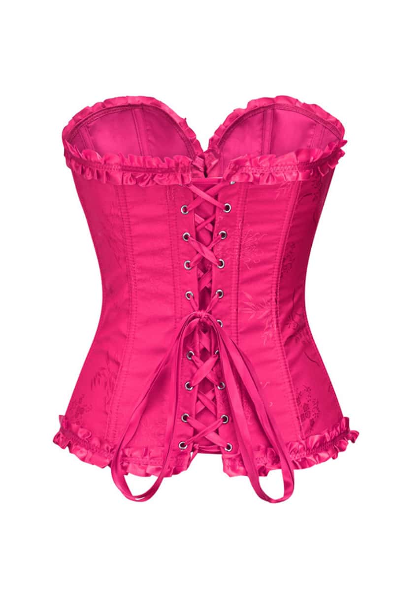 Sweetheart Lilac Lace-Up Floral Corset
