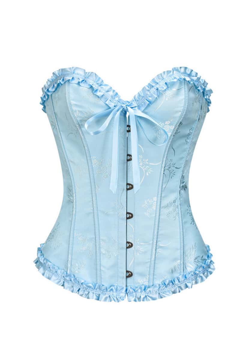 Sweetheart Lilac Lace-Up Floral Corset