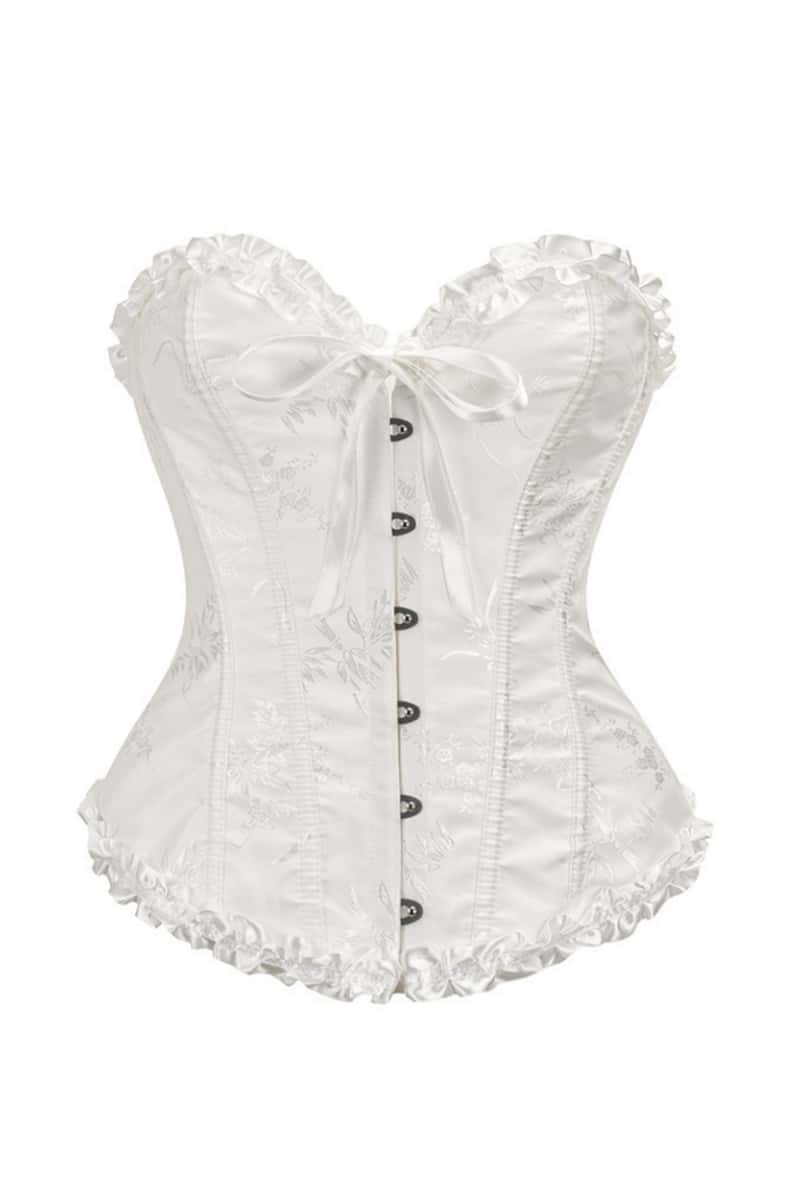 Sweetheart Lilac Lace-Up Floral Corset