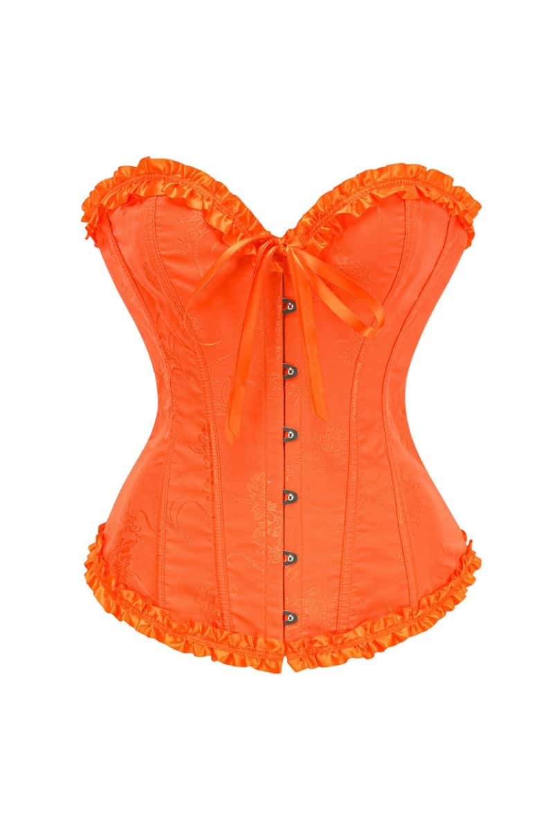 Sweetheart Pink Lace-Up Floral Corset