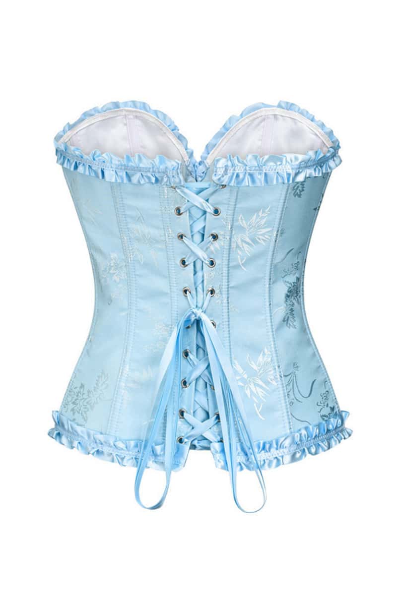 Sweetheart Pink Lace-Up Floral Corset