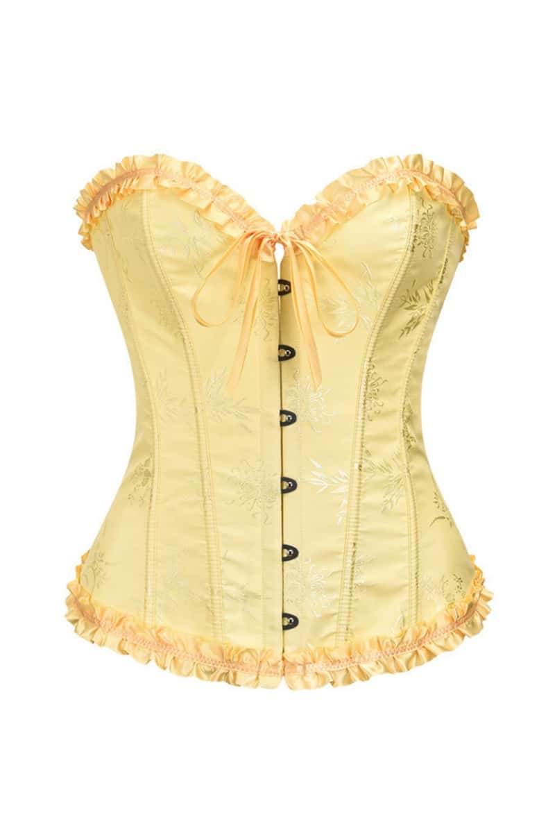 Sweetheart Lilac Lace-Up Floral Corset