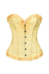Sweetheart Blue Lace-Up Floral Corset