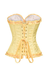 Sweetheart Blue Lace-Up Floral Corset